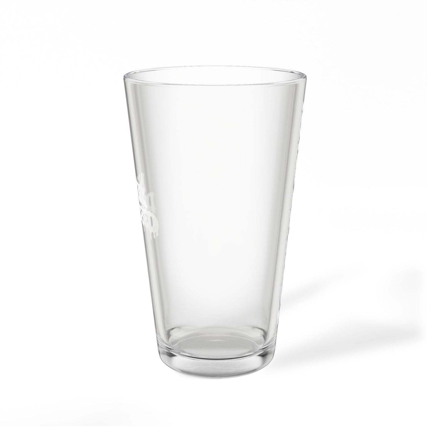 16oz Engraved Pint Glass – Vertical Drip Cross Design