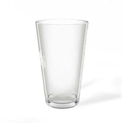 16oz Engraved Pint Glass – Vertical Drip Cross Design