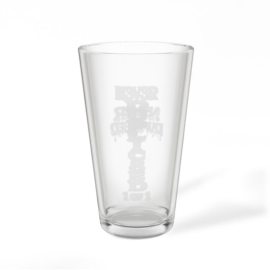Engraved 16oz Pint Mixing Glass — 'Never Unplugged' Vertical Logo
