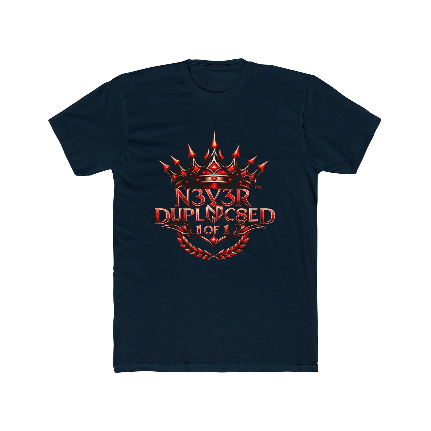 Crown Graphic Streetwear Tee – Bold “Never Duplicated”