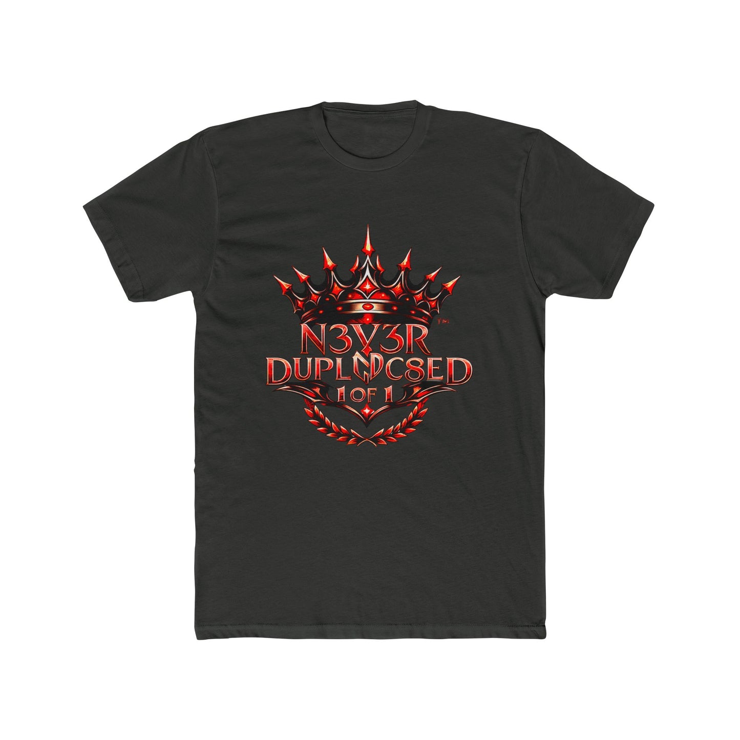 Crown Graphic Streetwear Tee – Bold “Never Duplicated”