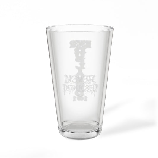 Engraved 16oz Pint Mixing Glass — 'Never Unplugged' Vertical Logo