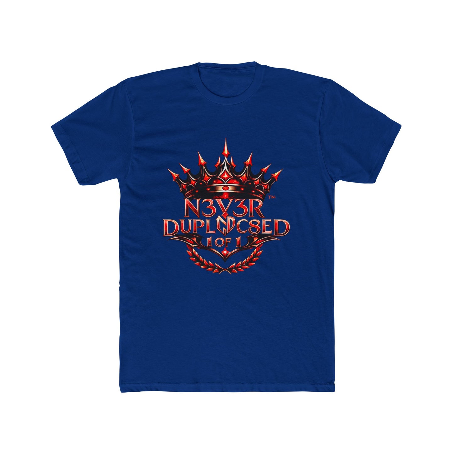 Crown Graphic Streetwear Tee – Bold “Never Duplicated”